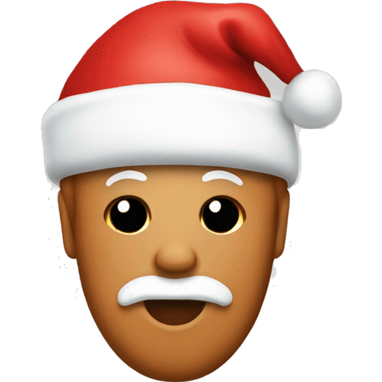 ginger bread with santa hat and christmas free emoji