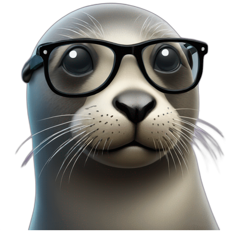 fur seal with glasses emoji