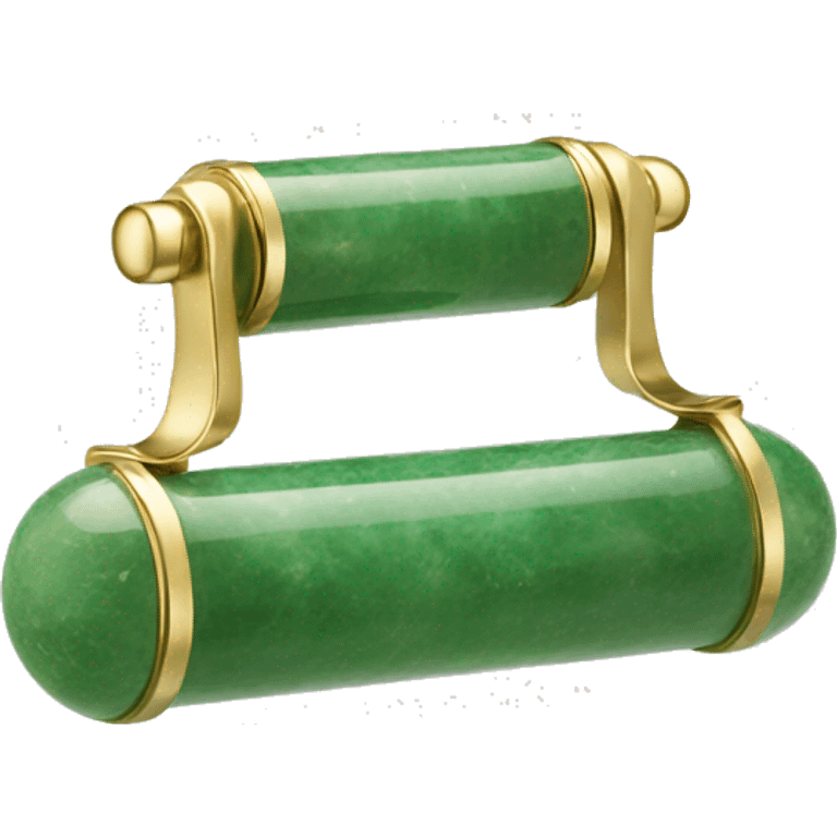 One double-ended jade roller in soft green with gold accents. emoji