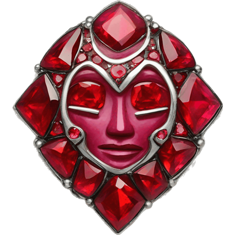 ruby inlaid brooch emoji