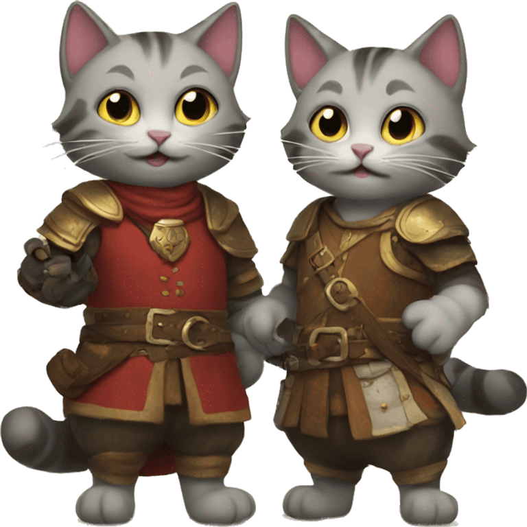 two cats playing dnd emoji