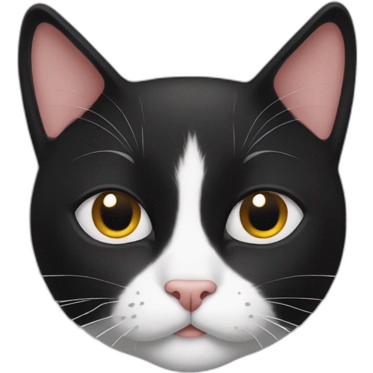 Tuxedo cat with clipped ear emoji