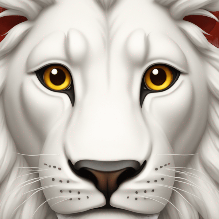 Lion blanc avec les yeux rouges  emoji