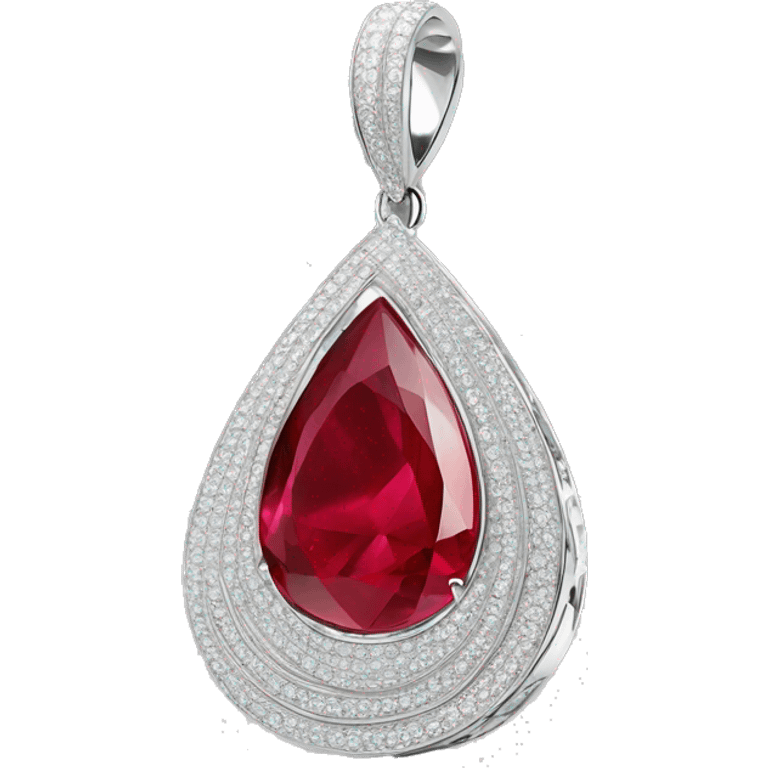 ruby big big big  teardrop pendant falling side emoji