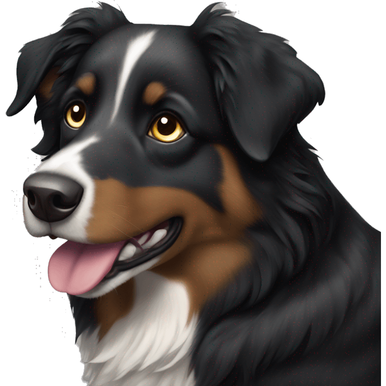 black australian shepherd dog with black muzzle emoji