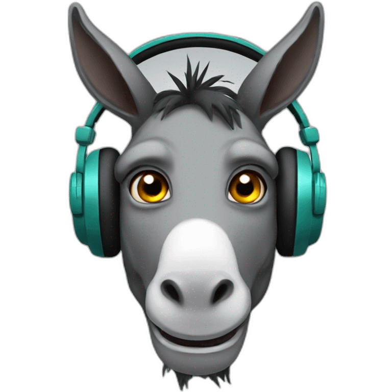 zombie donkey wearing headphones emoji