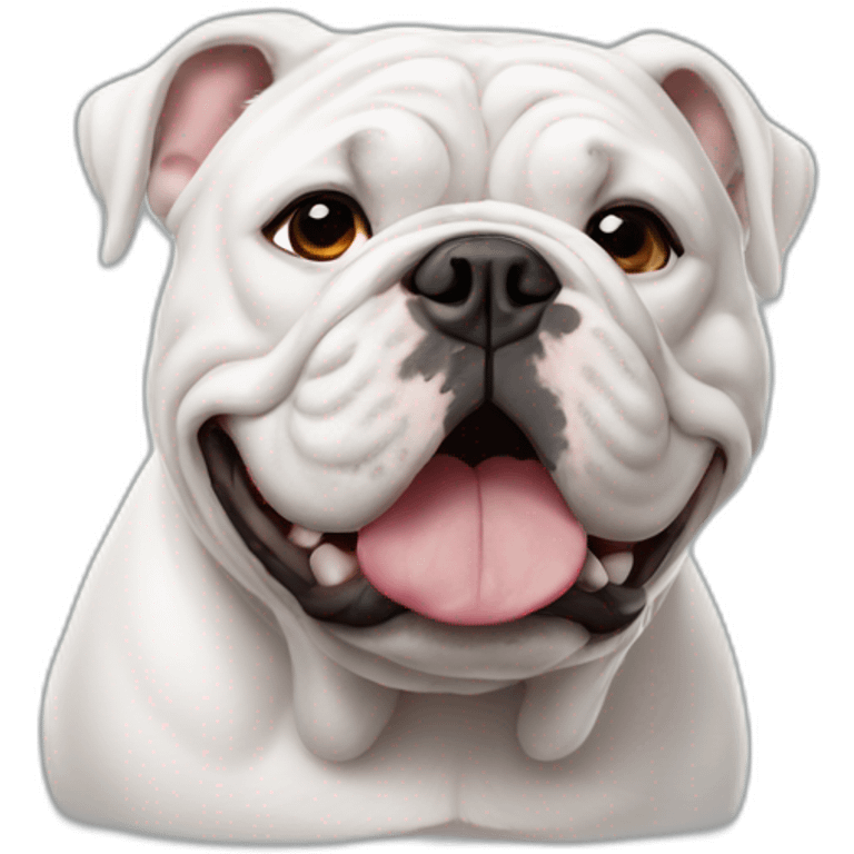 white English bulldog tilted his head questioningly emoji