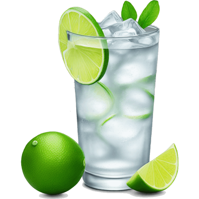 Vodka tonic with a lime short glass emoji