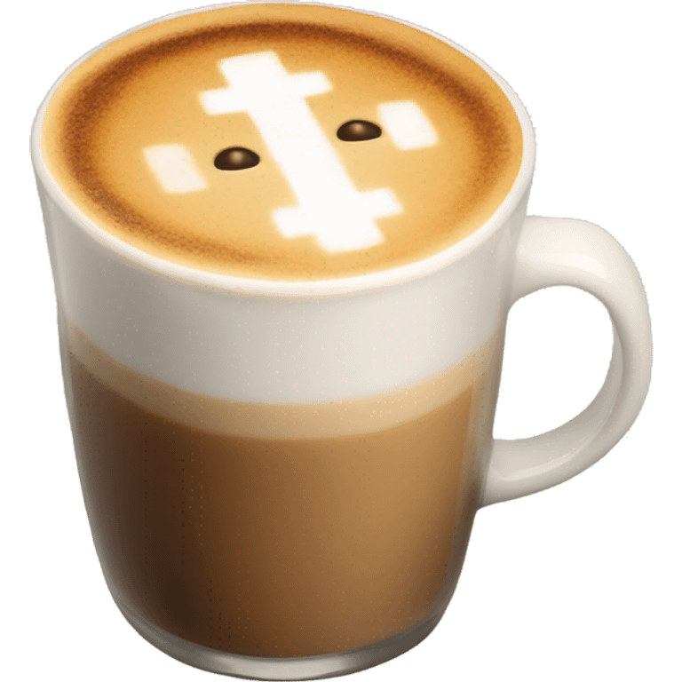 Latte with art of cross emoji