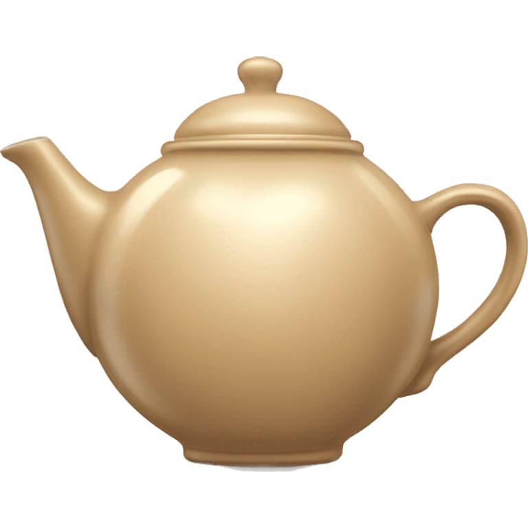 Beige heart shaped shiny teapot  emoji