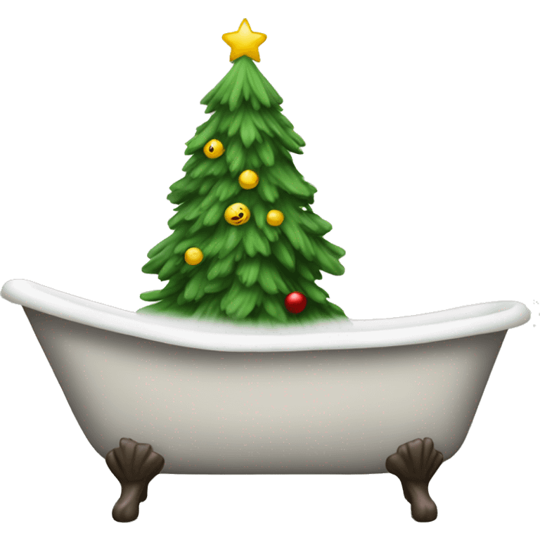 Cozy christmas tree in a bath robe emoji