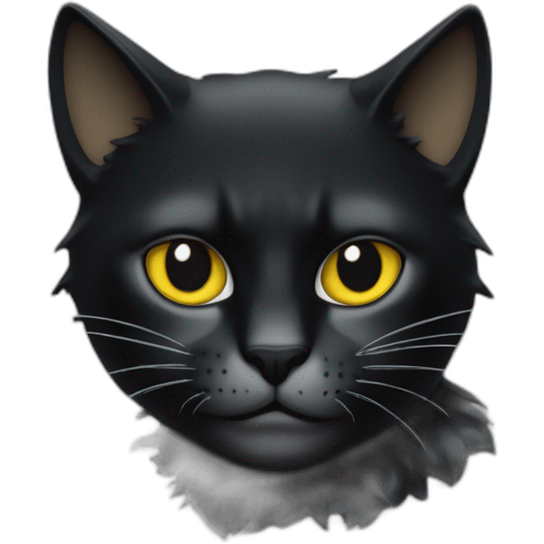 Chat noir avec une grosse griffe sur la tête  emoji