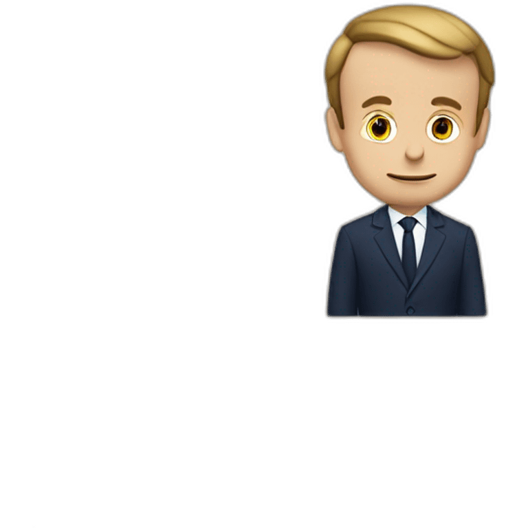 Macron qui dit chut avec sont doigt emoji