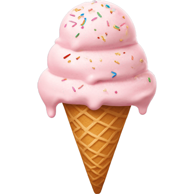 light pink ice cream with bow on it and sprinkles emoji