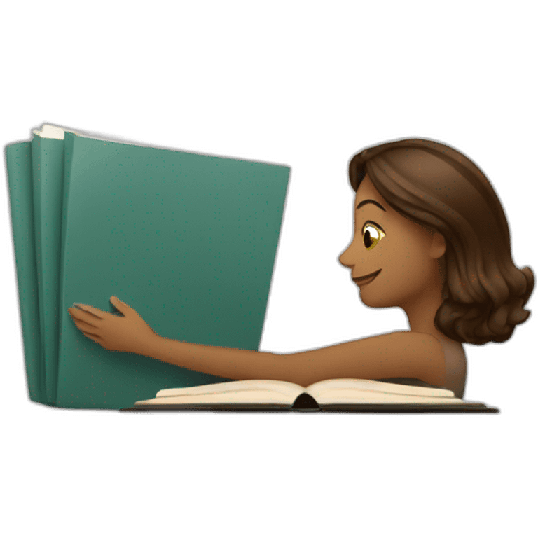 Women with coffee and book emoji