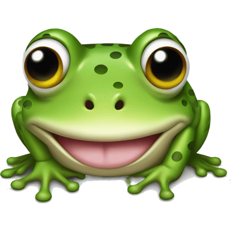 a frog with his tongue out in the side emoji