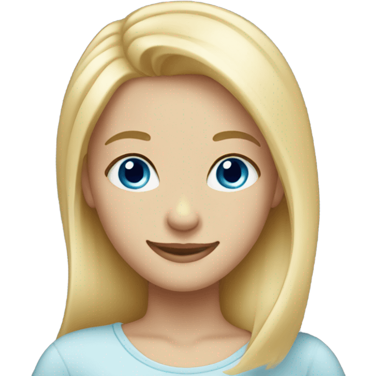 smiling girl with blonde hair blue eyes emoji