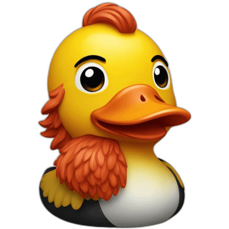 Rubber duck with red beard emoji