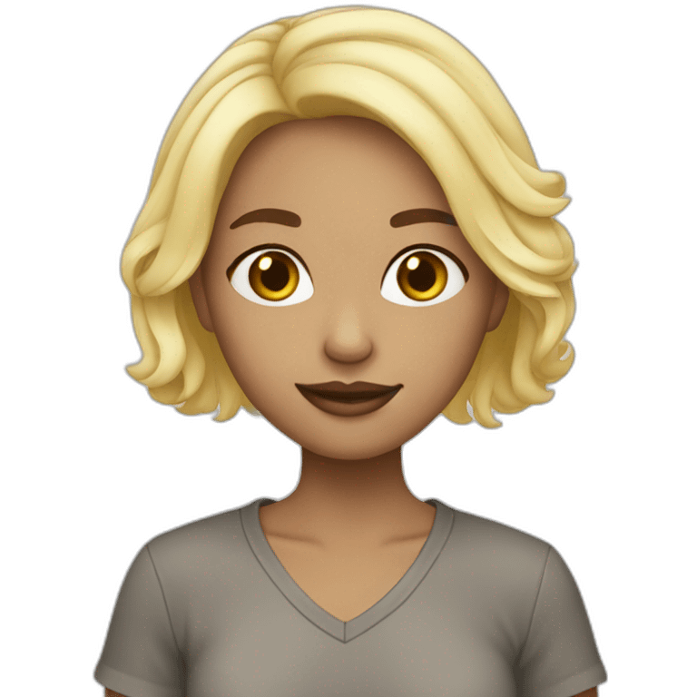 Girl bleached blond hair emoji