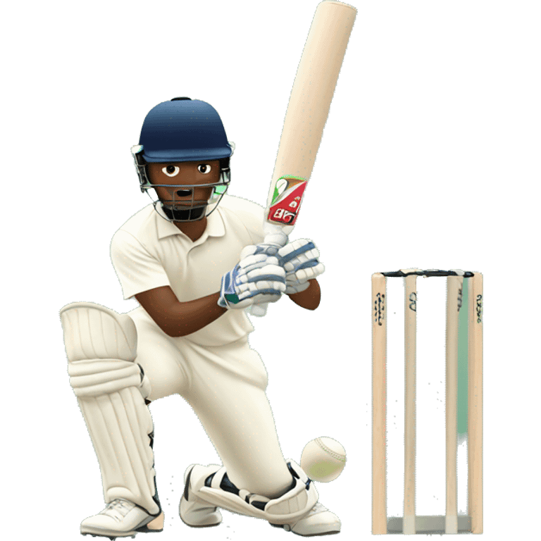 Cricket player hitting a ball emoji