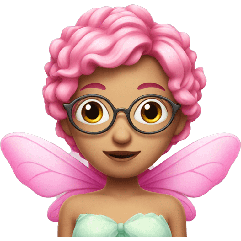 A pink fairy with four eyes  emoji