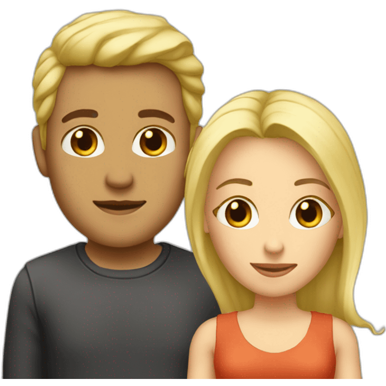 Homme metisse et femme blonde emoji