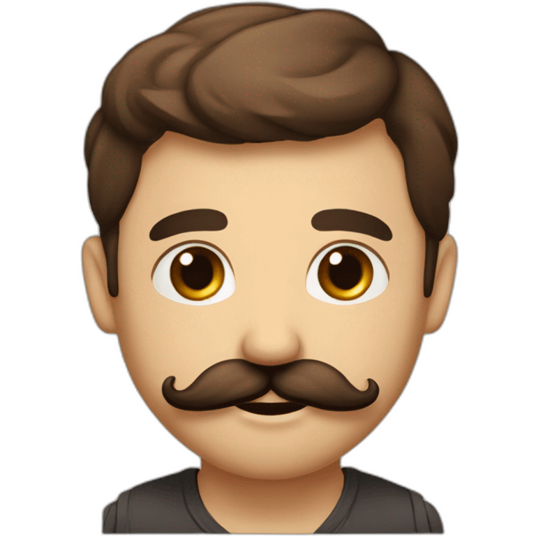 Francais italien argentin brun yeux marron moustache regard tenebreux emoji