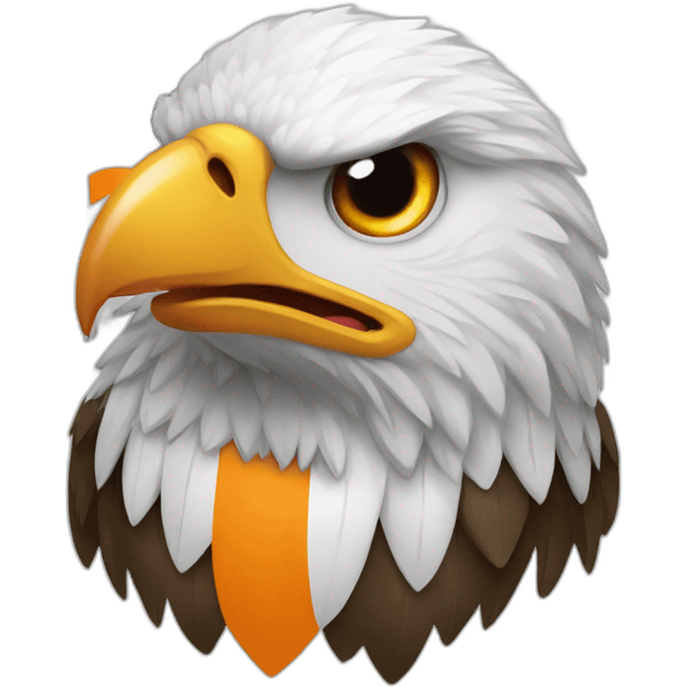 eagle with white orange national flag emoji