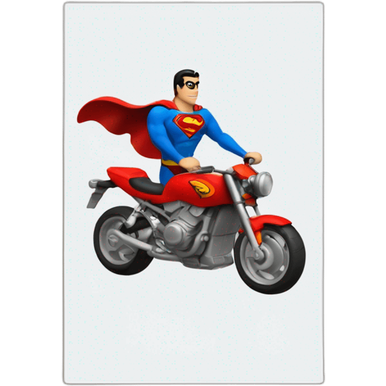 motorbike in superman dress and color without superman emoji