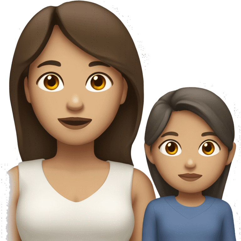 Filipina mom with white daughter with brown eyes and brown hair emoji