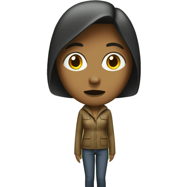 lost woman in the woods with a bob emoji