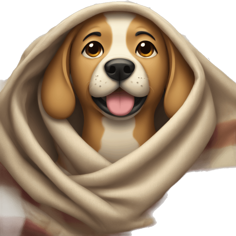 Dog covered by a blanket emoji