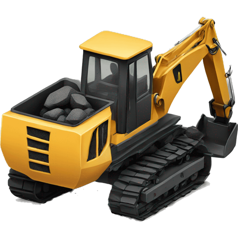 excavator with coal on the bucket front  emoji