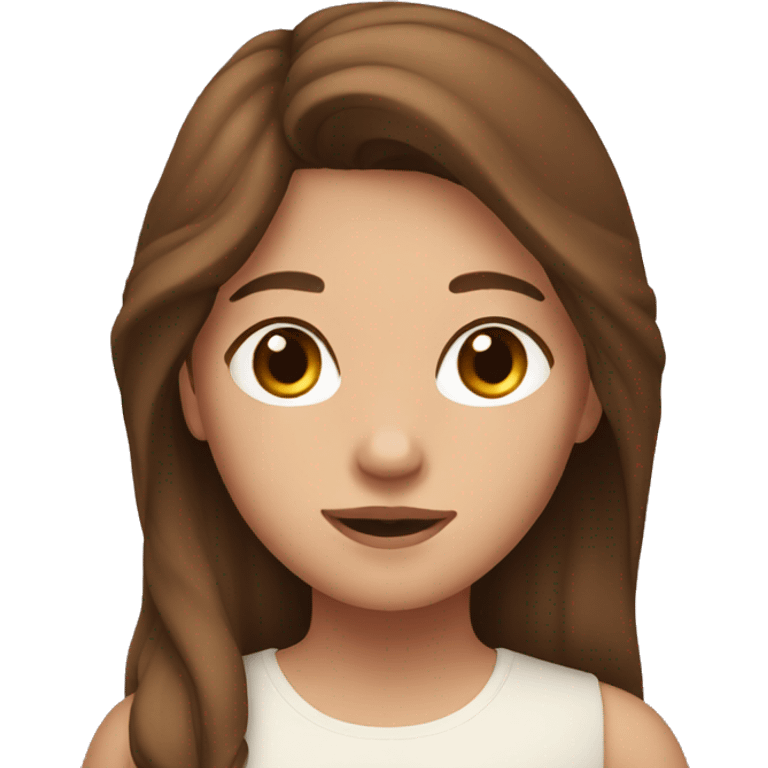 a girl with brown hair with a horse  emoji