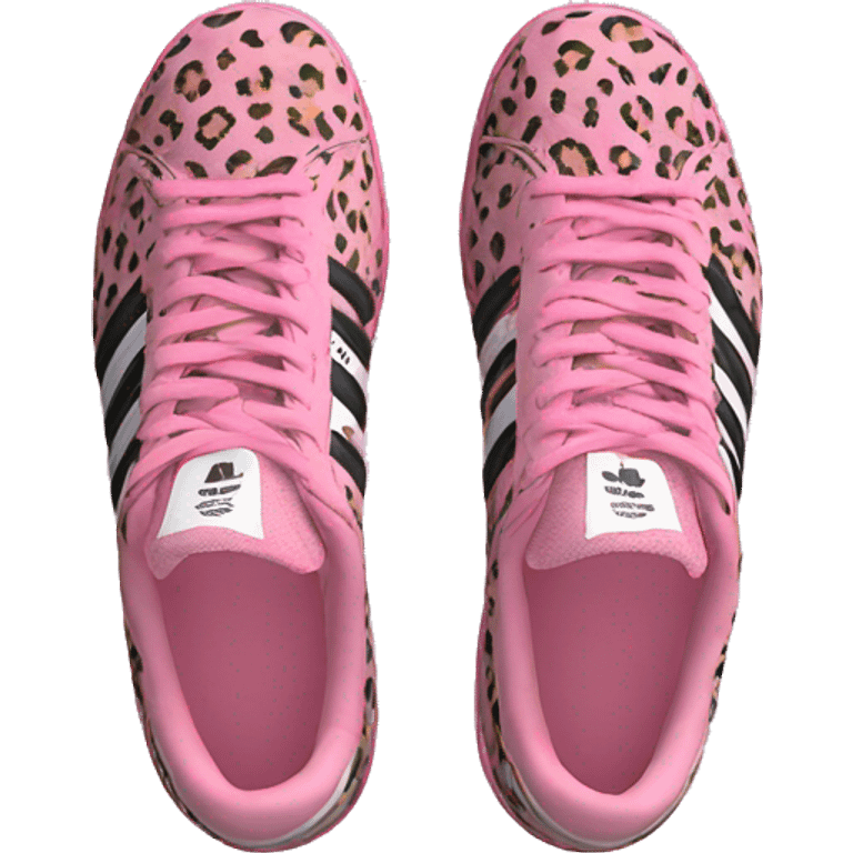 Adidas pink cheetah print shoes emoji