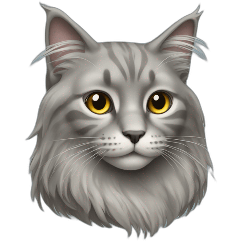 grey long hair cat emoji