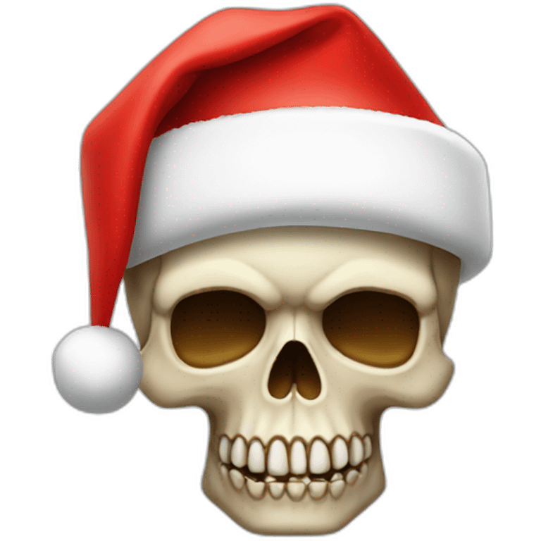 Only Skull with red santa cap emoji