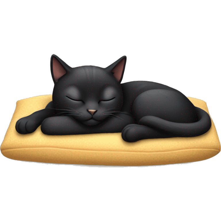 Black cat sleeping emoji