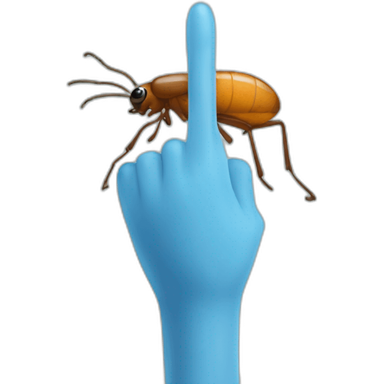 finger with bug emoji