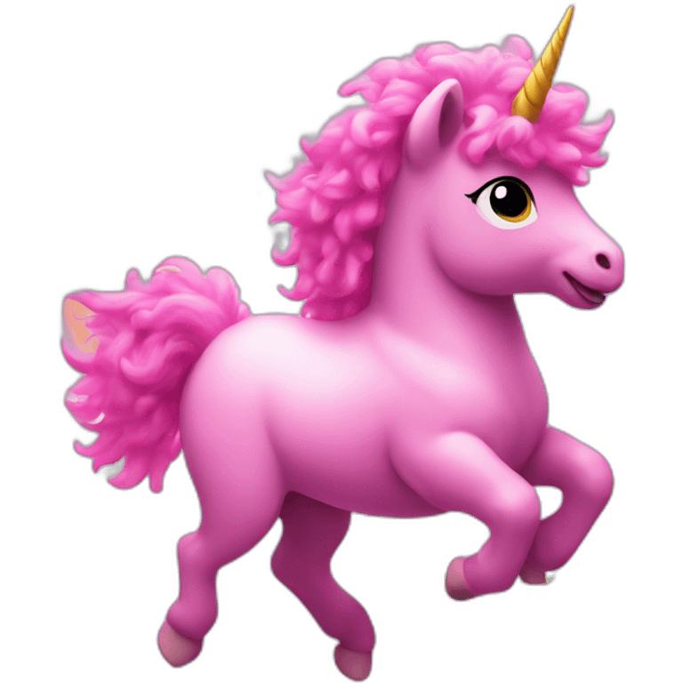 Pink fluffy unicorns dancing on rainbows  emoji