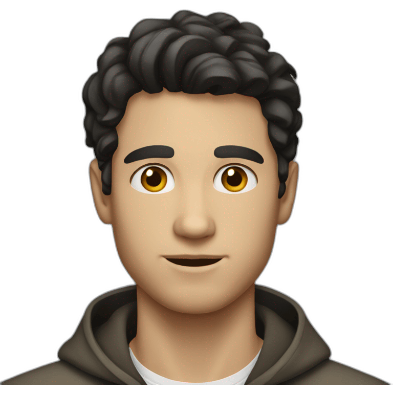 young white man dark hair emoji