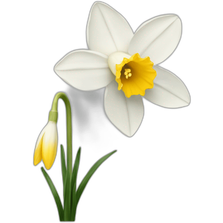 white daffodil flowers emoji