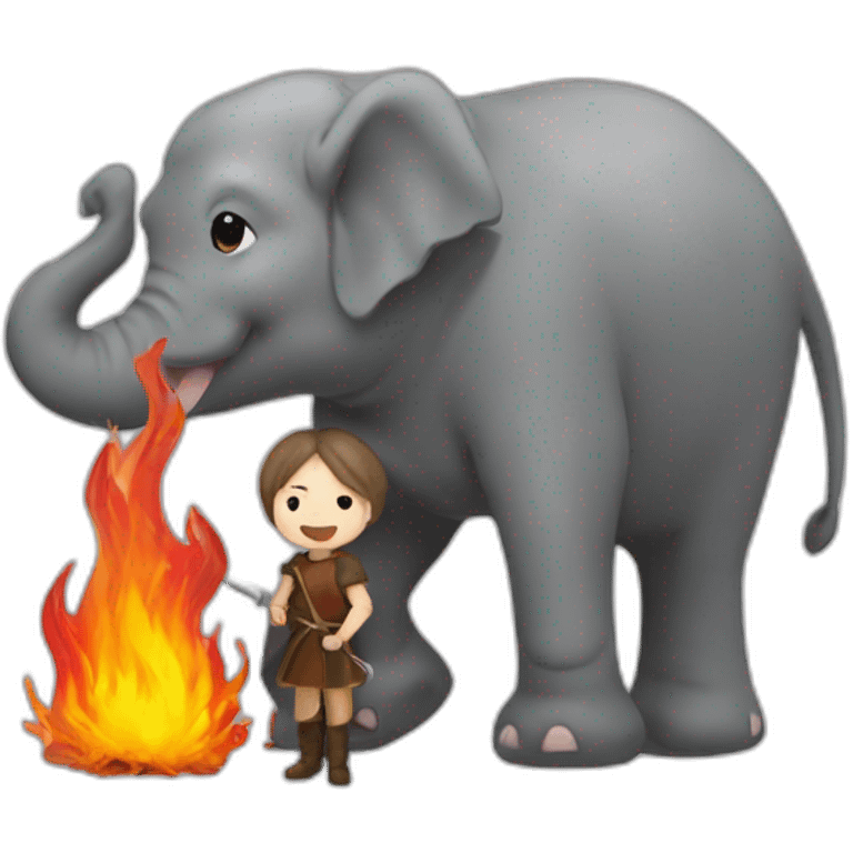 Fire Jeanne d’arc and elephant emoji