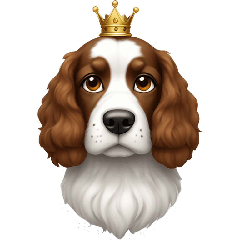 Kings Charles dog white and brown  emoji