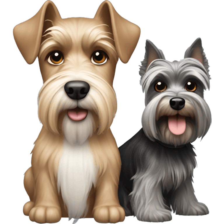 Yorshire and Schnauzer dog emoji