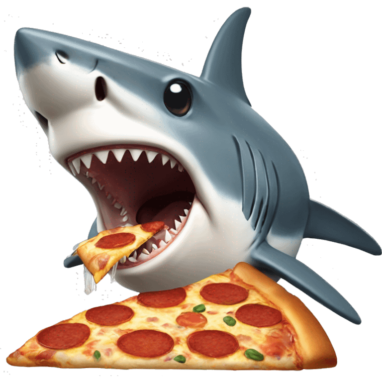 Shark eating a pizza emoji