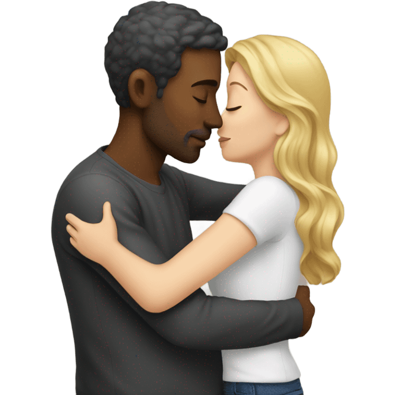 White Man kissing woman emoji