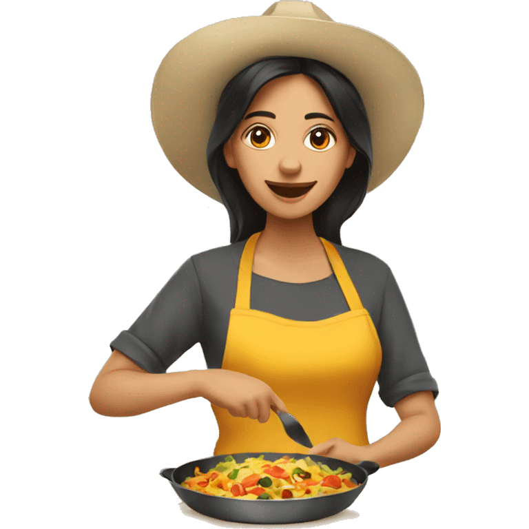 Mexican woman cooking nachos emoji