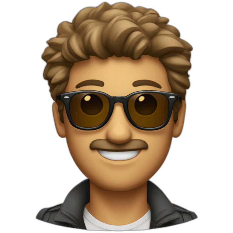 Hombre con el pelo canoso y gafas sujetando una cámara de fotos rayban emoji