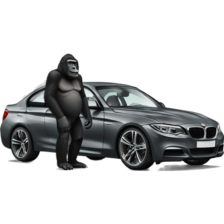 BMW with a gorilla emoji